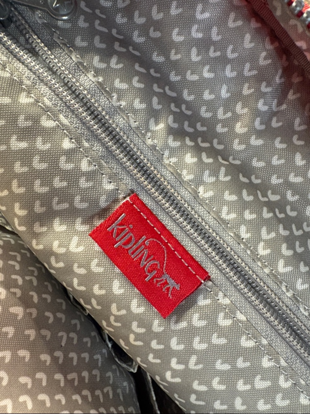 Kipling Red Canvas Drawstring Backpack - Picture 9 of 9